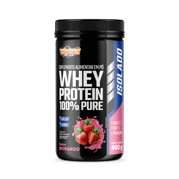 Whey Protein 100% Pure Isolado – Sabor Morango